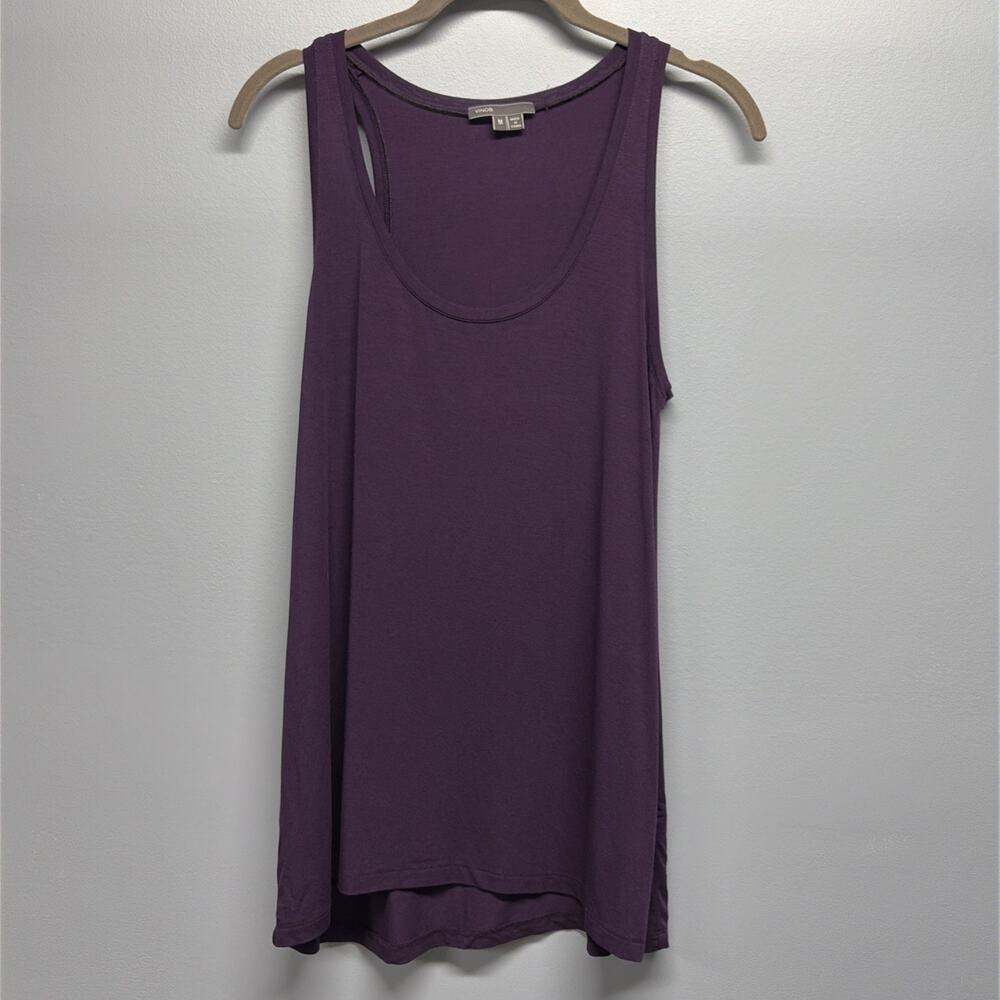Vince. Women’s Scoop Neck Razorback Tank - Size Medium - Dark Purple
